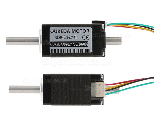 Hollow Shaft Nema 8 Stepper Motor OK20HC38-22NK1 Bipolar 1.8 Deg 3.13Ncm 0.6A 5.4V 2 Phase Dual Shaft